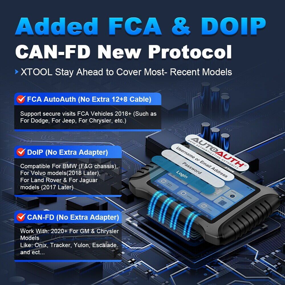 XTOOL IP900BT Wireless Car Diagnostic Scanner Tool CANFD & DOIP &FCA Active Test