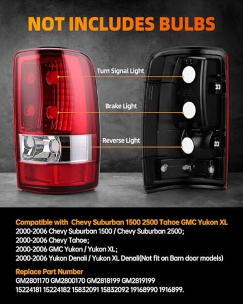 Rear Brake Tail Light Compatible with 2000-2006 Driver & Passenger Sides