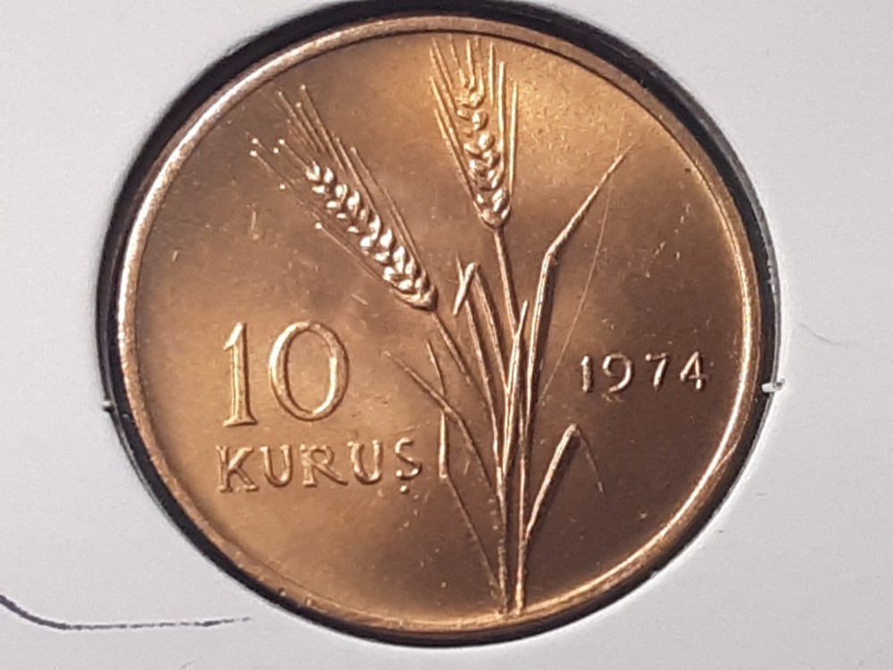 1974 Turkey 10 Kurus Nice B.U.