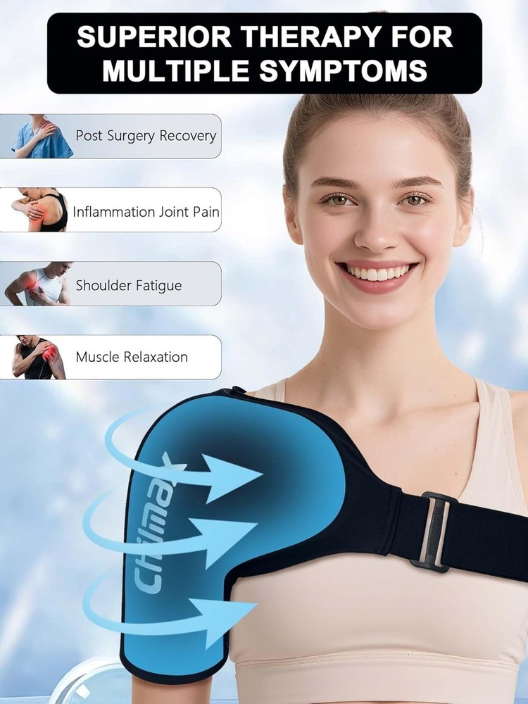 Shoulder Ice Pack Wrap, Reusable Hot and Cold Therapy Compression Wrap for Ro...