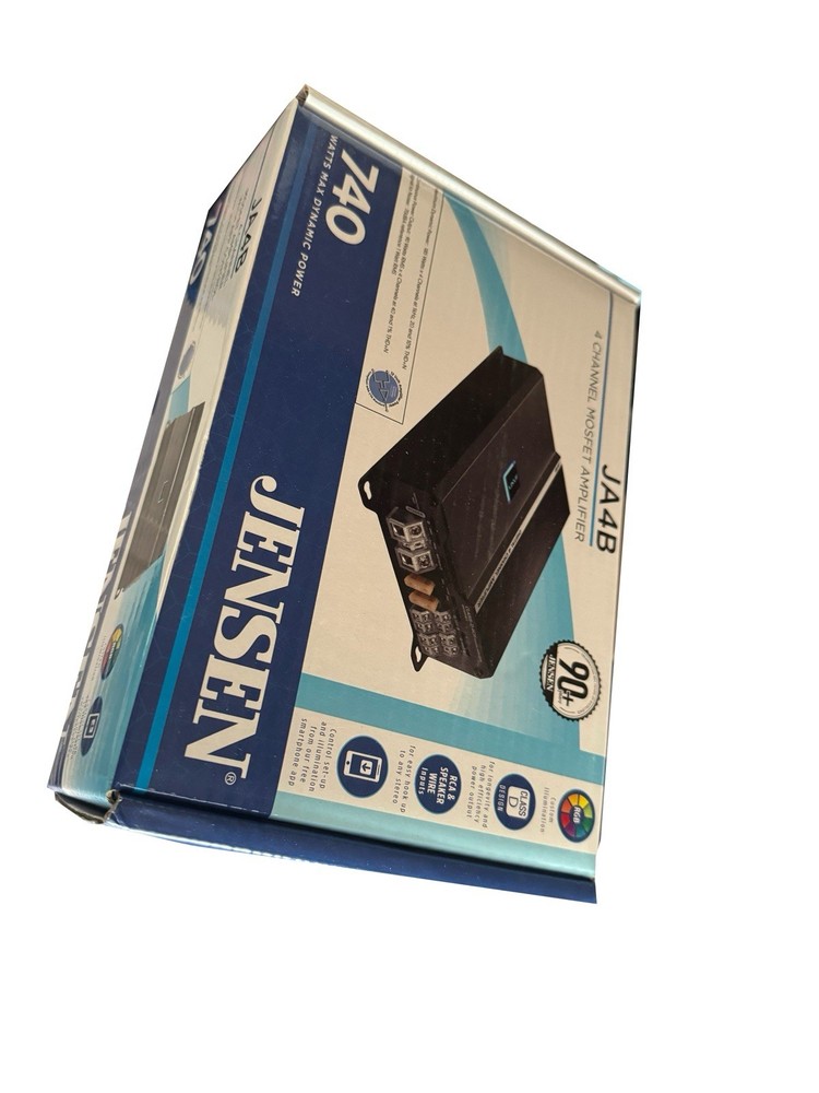 Jensen JA4B 740 Watts Class D 4-Channel Amp with Bluetooth App Control – JA4B