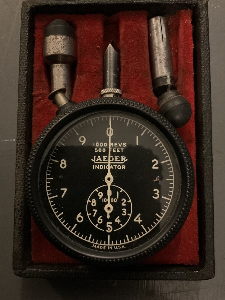 Vintage WORLD WAR 11 JAEGER  Tachometer Disk Speed Indicator ORIGINAL BOX