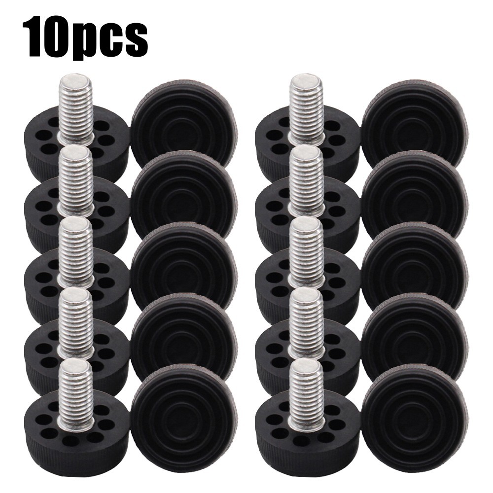 10 Pcs Adjustable Height Foot Black Foot Riser, Adjustable , Easy Grip Thread