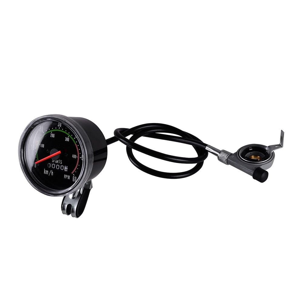 Classic Bicycle Speedometer Retro Chrome Bezel Easy Install Black Odometer