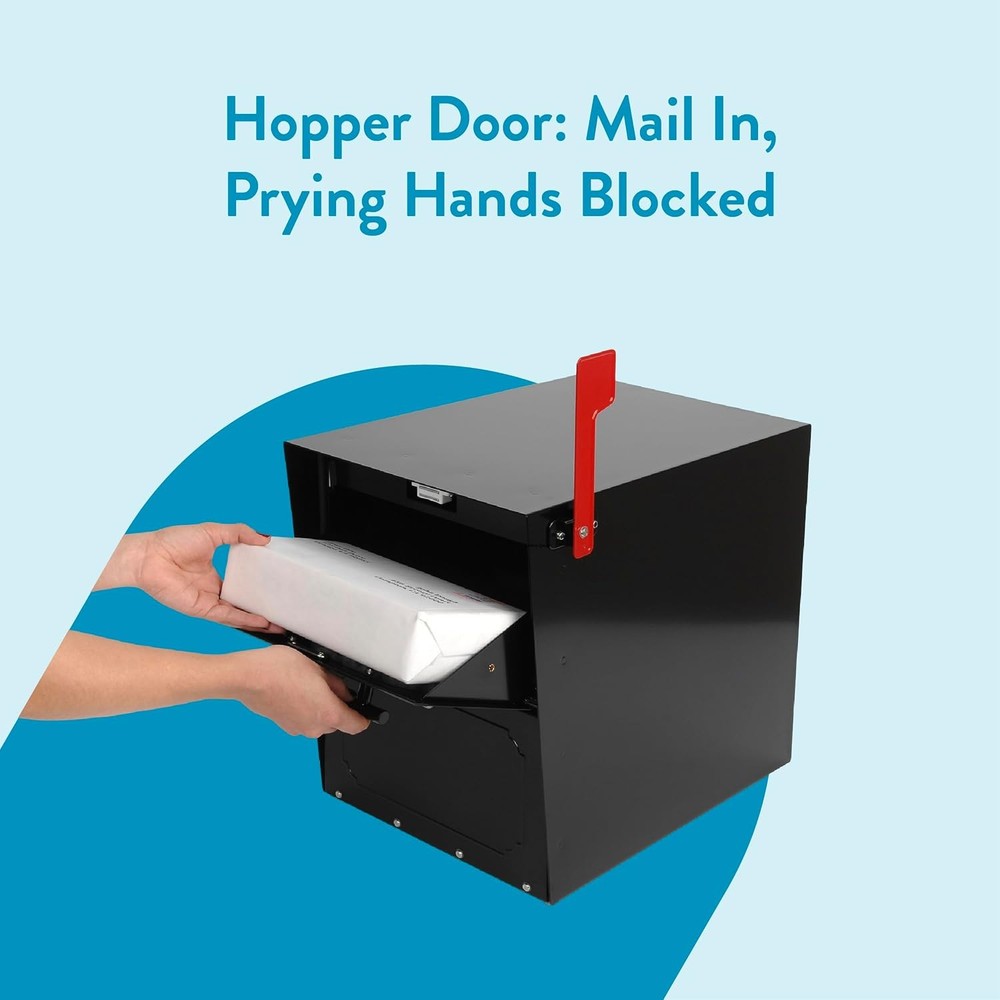 Architectural Mailboxes 6200B-10 Oasis Classic Locking Post Mount Parcel Mailbo