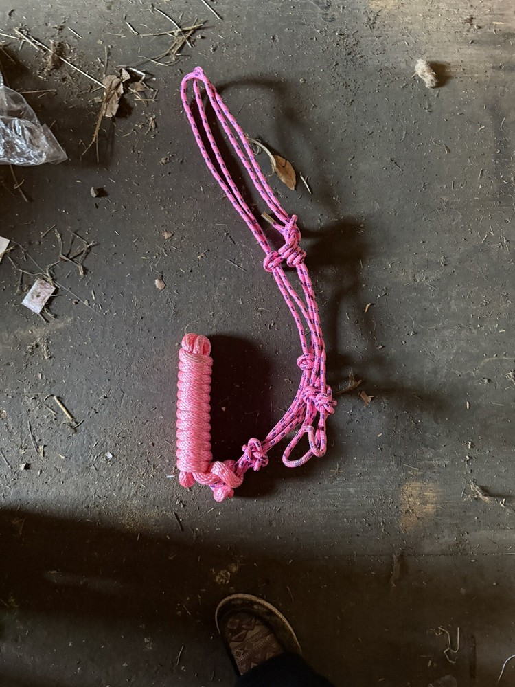 Pink Rope Halter With Lead