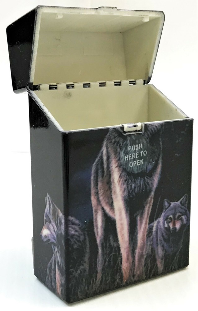 Eclipse Wolf Design Hard Plastic Crushproof Cigarette Case, 2ct, Kings 3116D17-2