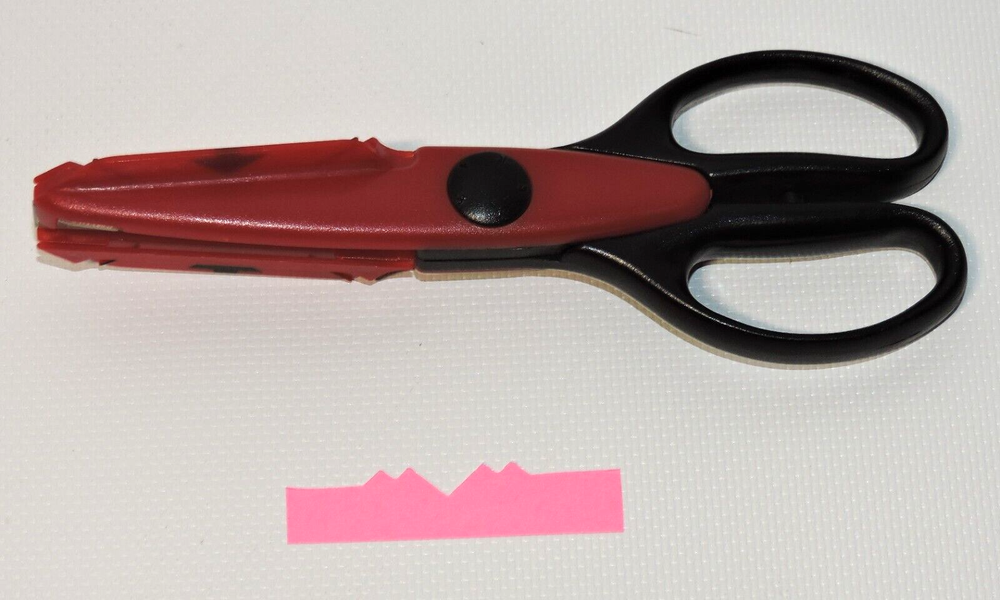 Vintage Fiskars Paper Corner Edgers Scissors Scrapbook Art Deco Pattern, NICE