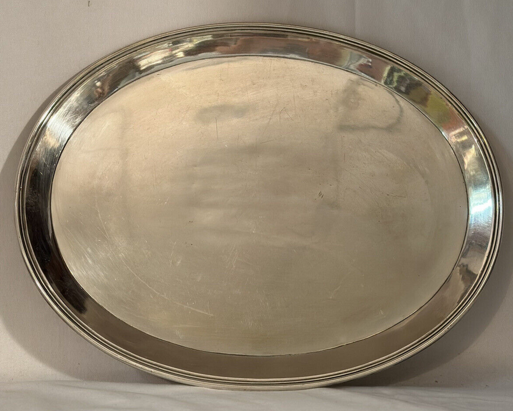 RUSSIAN SILVER OVAL PLATTER BY MIKHAIL OVCHINNIKOV
