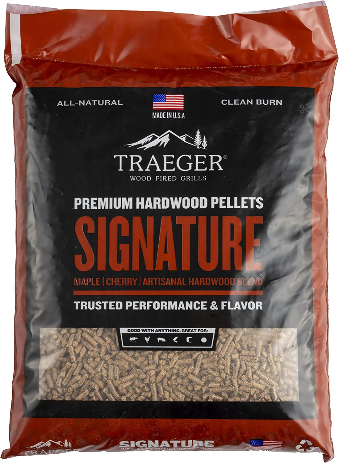 Traeger Grills Signature Blend 100% All-Natural Wood Pellets for Smokers / Grill