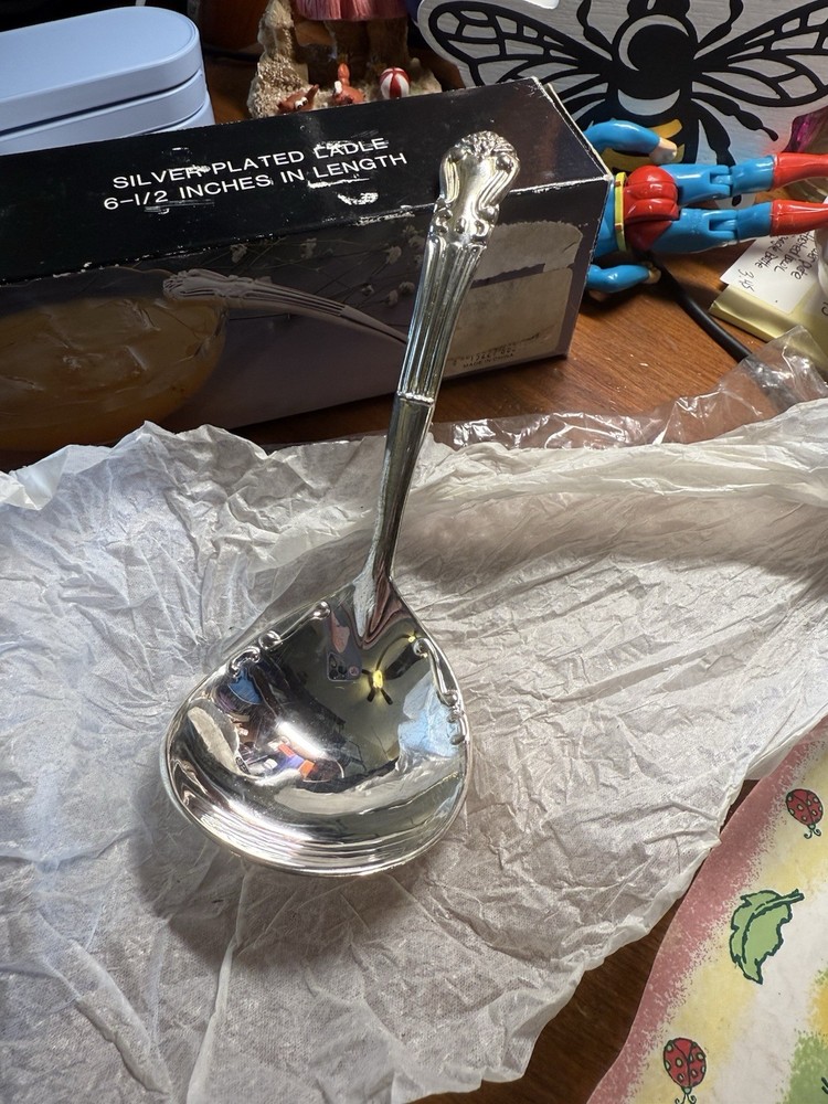 Silver Plated Ladle 6.5" long with original box EUC