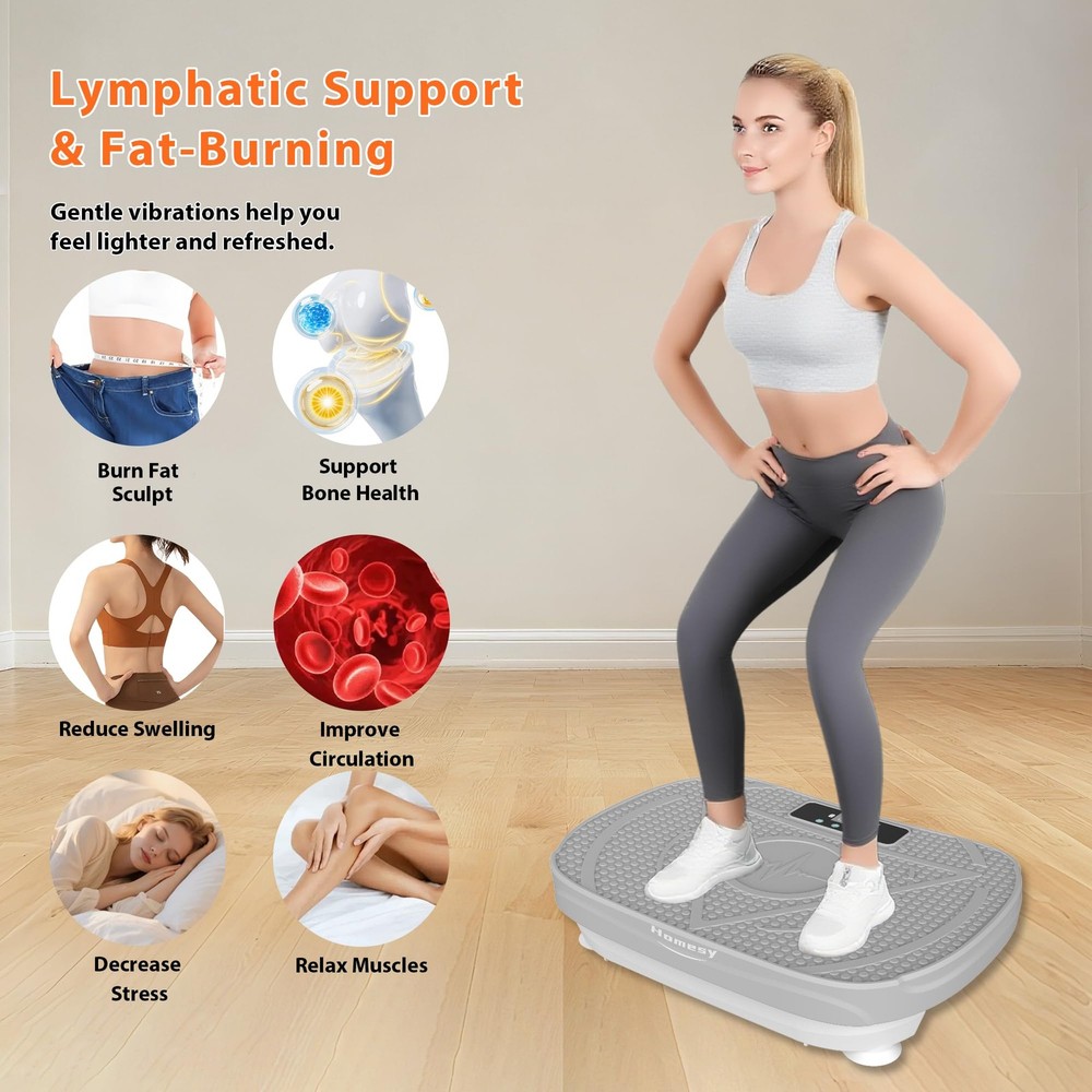 Vibration Platform Exercise Machine – Whole Body Workout, Fat-Burning Lympha...
