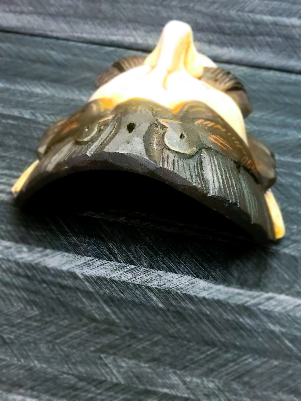 Antique Guatemalan Parade Dance Mask Wood Painted Glass Eyes Intact 19c