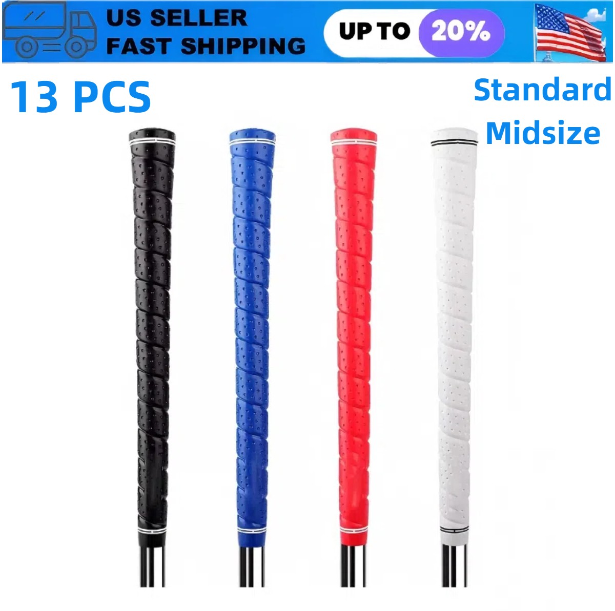 13 Pack Golf Grip Tour Wrap Grip 60R Rubber Anti-slip Standard & Midsize New