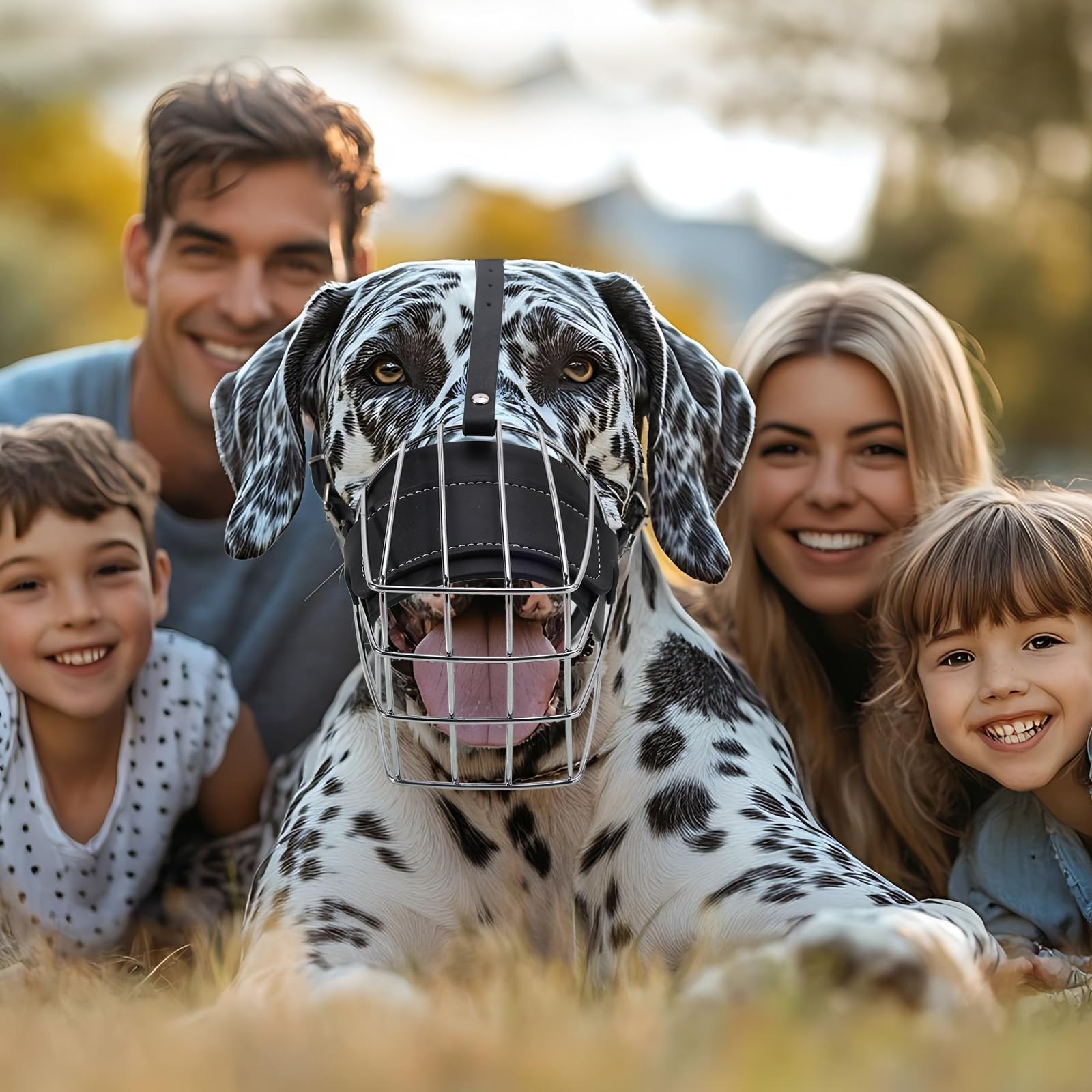 Extra Large Dog Muzzle For Great Dane Metal Basket Prevent Biting Breathable