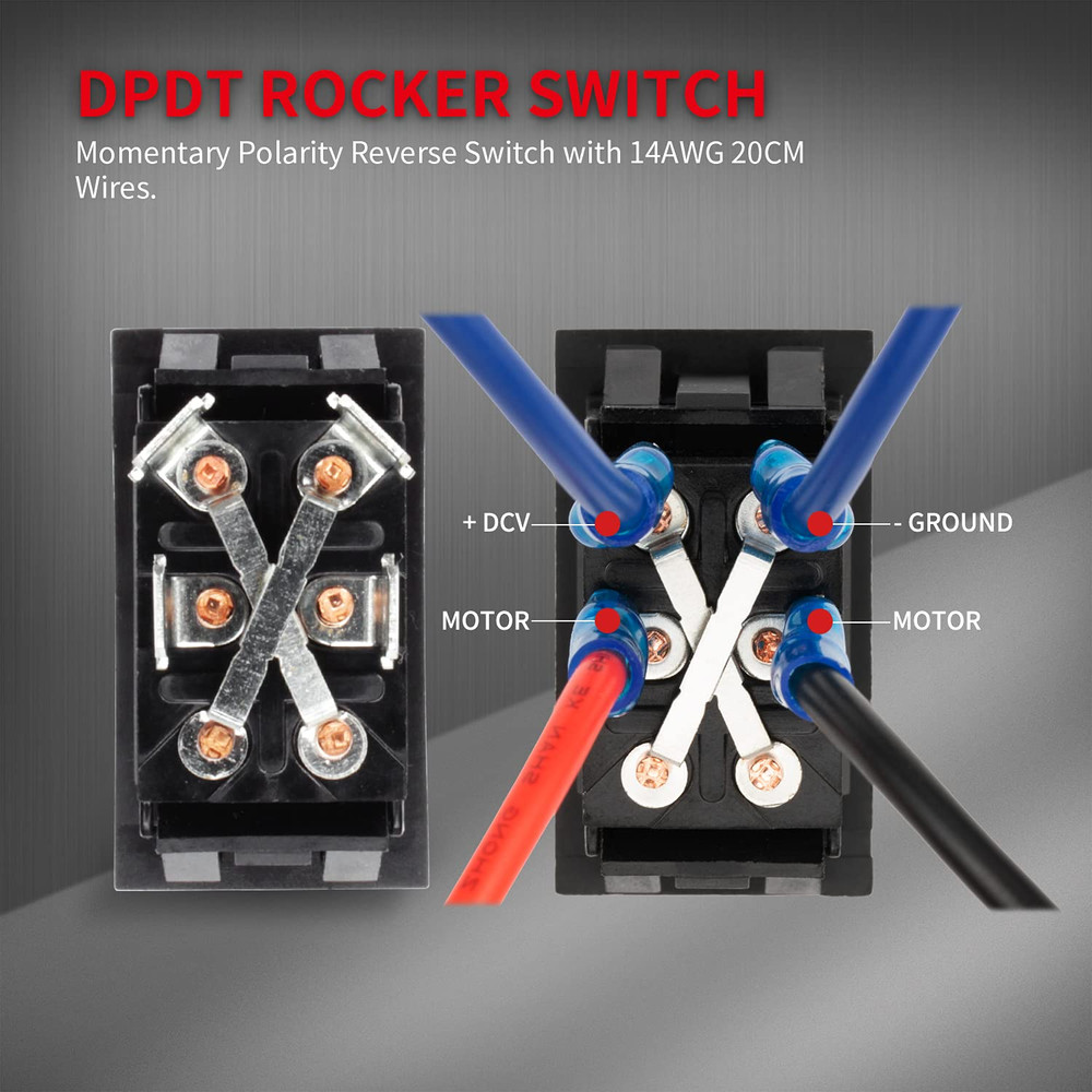 up down Momentary Reverse Polarity Switch 12V 30A DPDT Polarity Reversing Switch