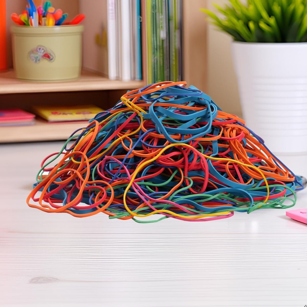 Rubber Bands Assorted Sizes Multicolor 0.5lbs 4 sizes large rubber