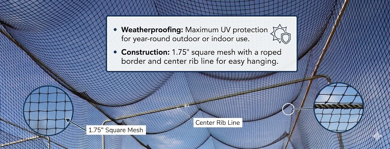 Professional Heavy Duty Baseball Softball Batting Cage Net HDPE 54-Ply #36