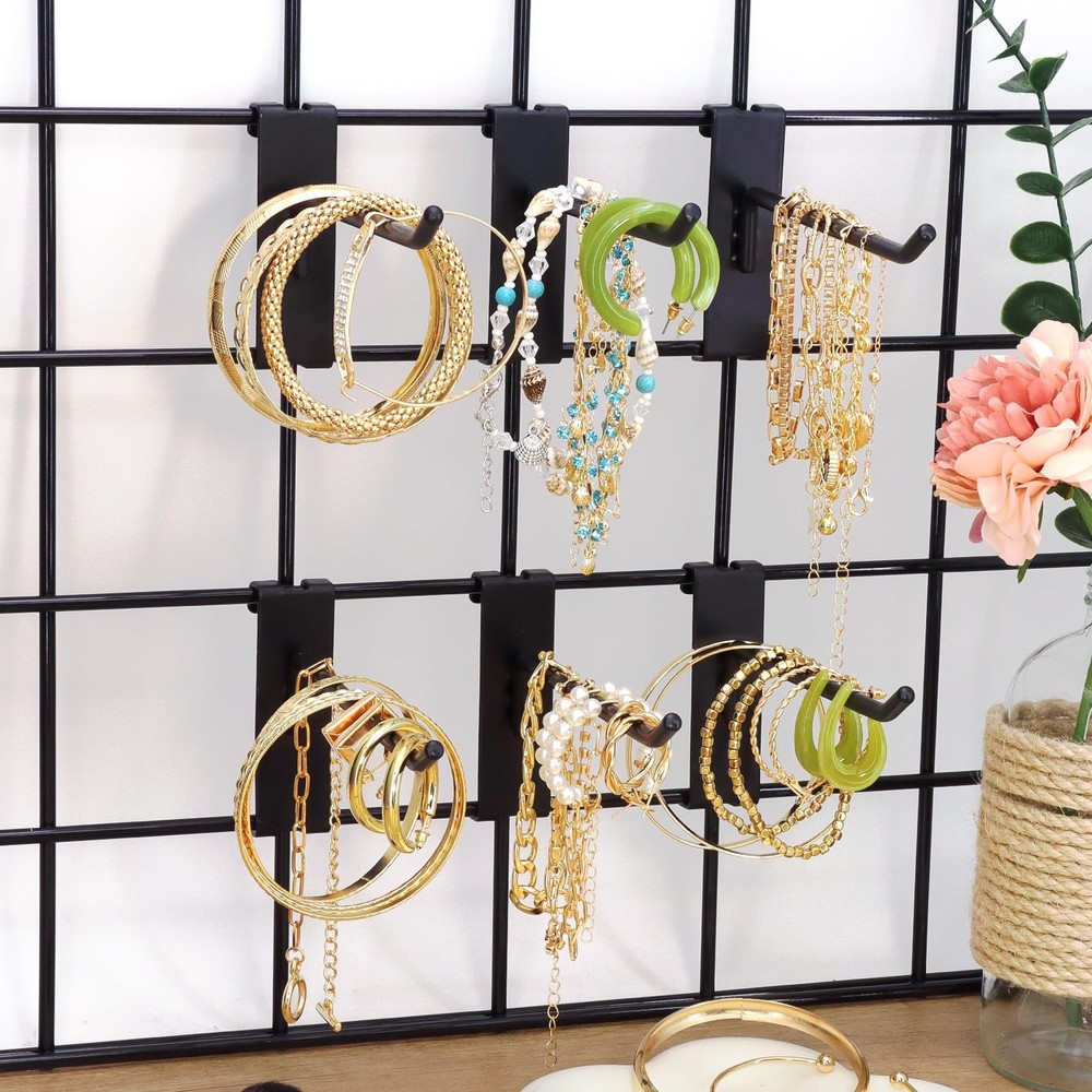 60 Pcs Gridwall Hooks 4/6/8 Inch Grid Wall Hook Display for Gridwall Panel 20...
