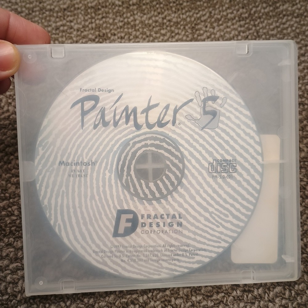 Painter 5.0 Macintosh Disc Only With Product Code Fractal Design