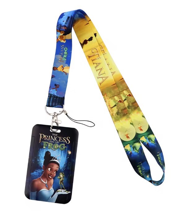 The Princess and the Frog Princess Tiana Themed Lanyard ID Badge Holder Keychain