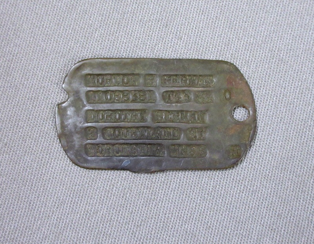 DOG TAG for Morton H. Herman - '44 - from Worcester, MA - Salty!