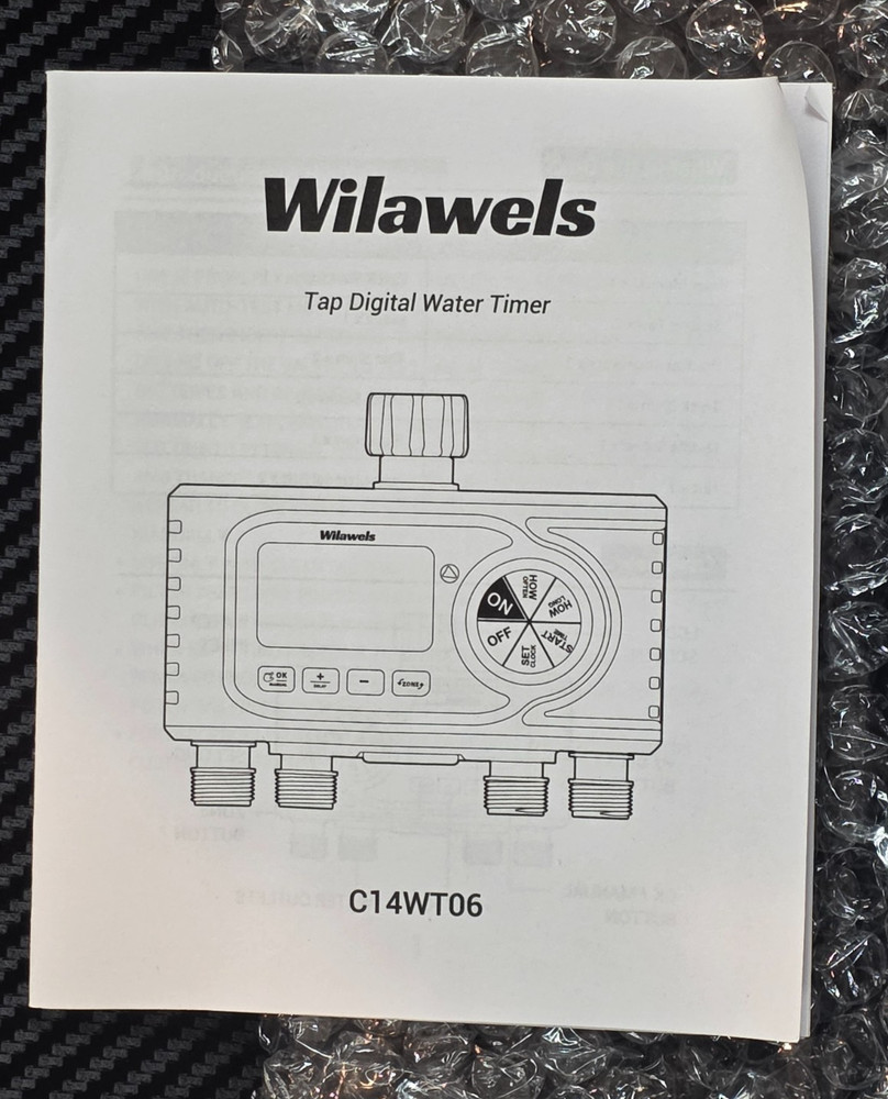 Wilawels 4 Zone Digital Water Timer C14WT06 with Large Screen, Relay Delay Pause