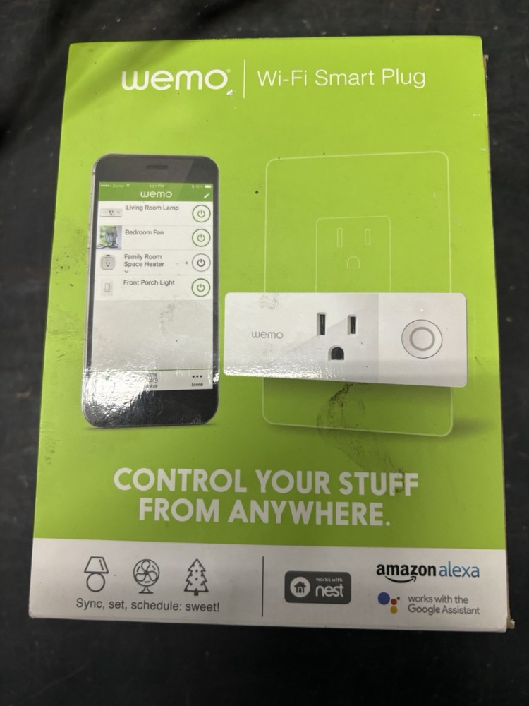 WeMo Mini Wi-Fi Smart Plug - White (F7C063) - Open Box