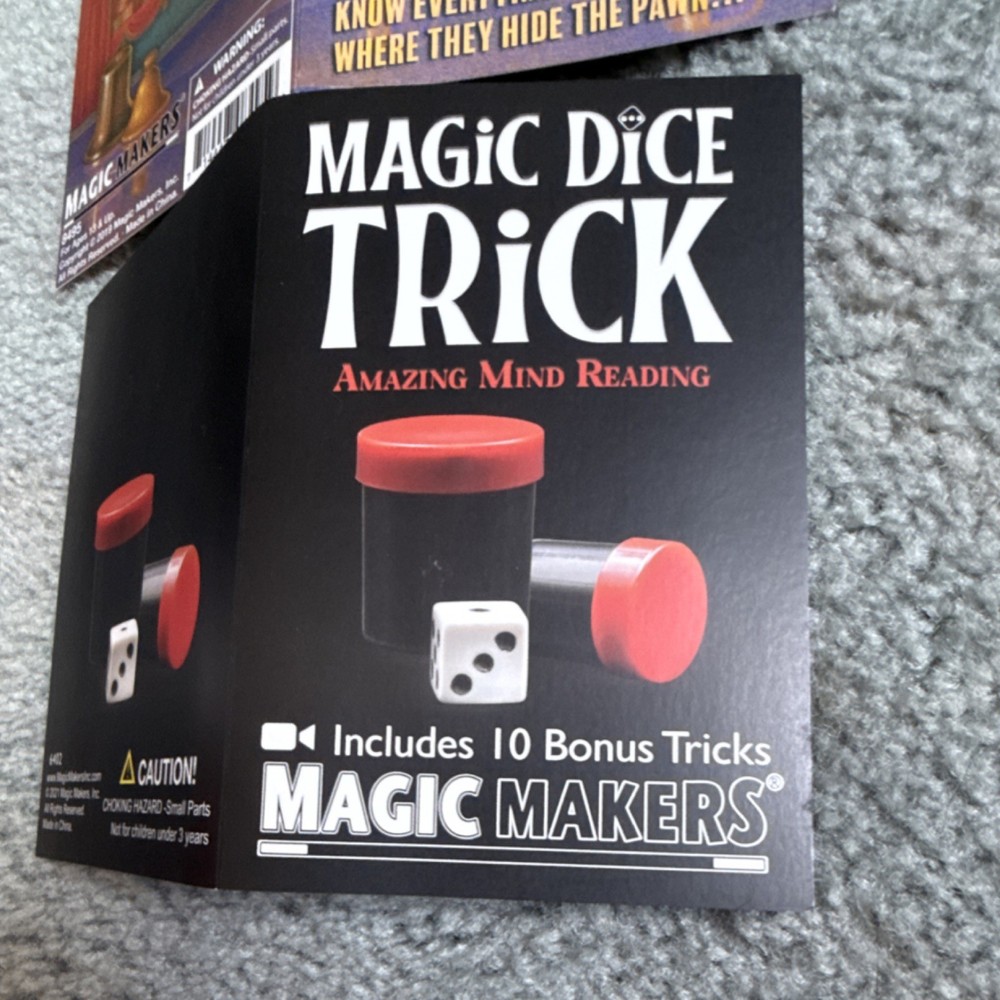 Magic Makers Magic Tricks Box Set Dice Cups Ring Master Sizzle Stick