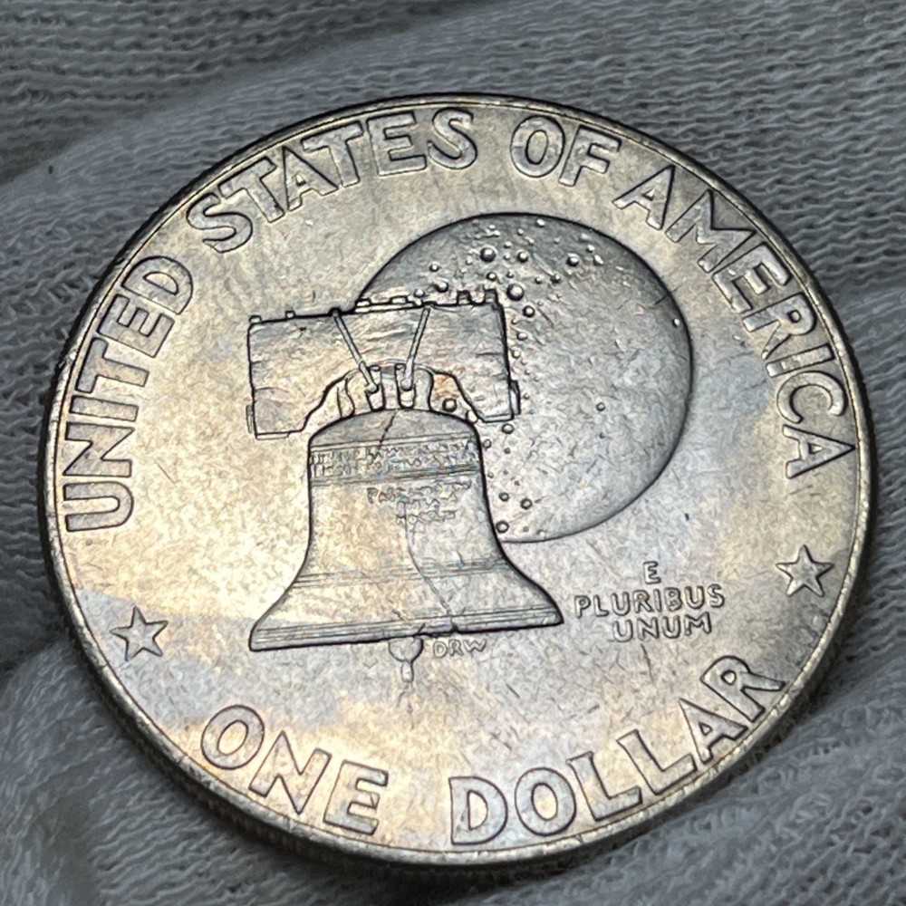 1776-1976 P Eisenhower Dollar Errors Type 1 Die Crack Errors Rainbow Toning UC