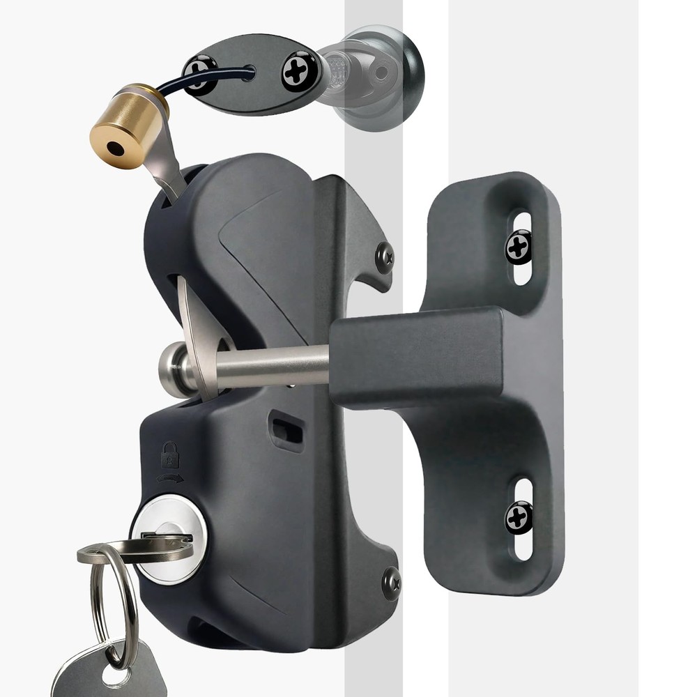 Gate Latch Door Latch with Pull Cable Opened Two-Sided Lockable Door Latch Du...