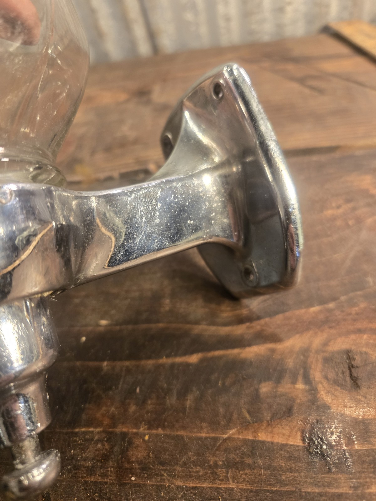 Vintage Wall Mount Soap Dispenser Chrome Glass Complete