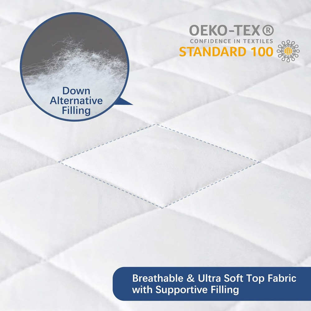 Waterproof Split Top Queen Mattress Pad Protector for Adjustable Bed, 34" Top Sp