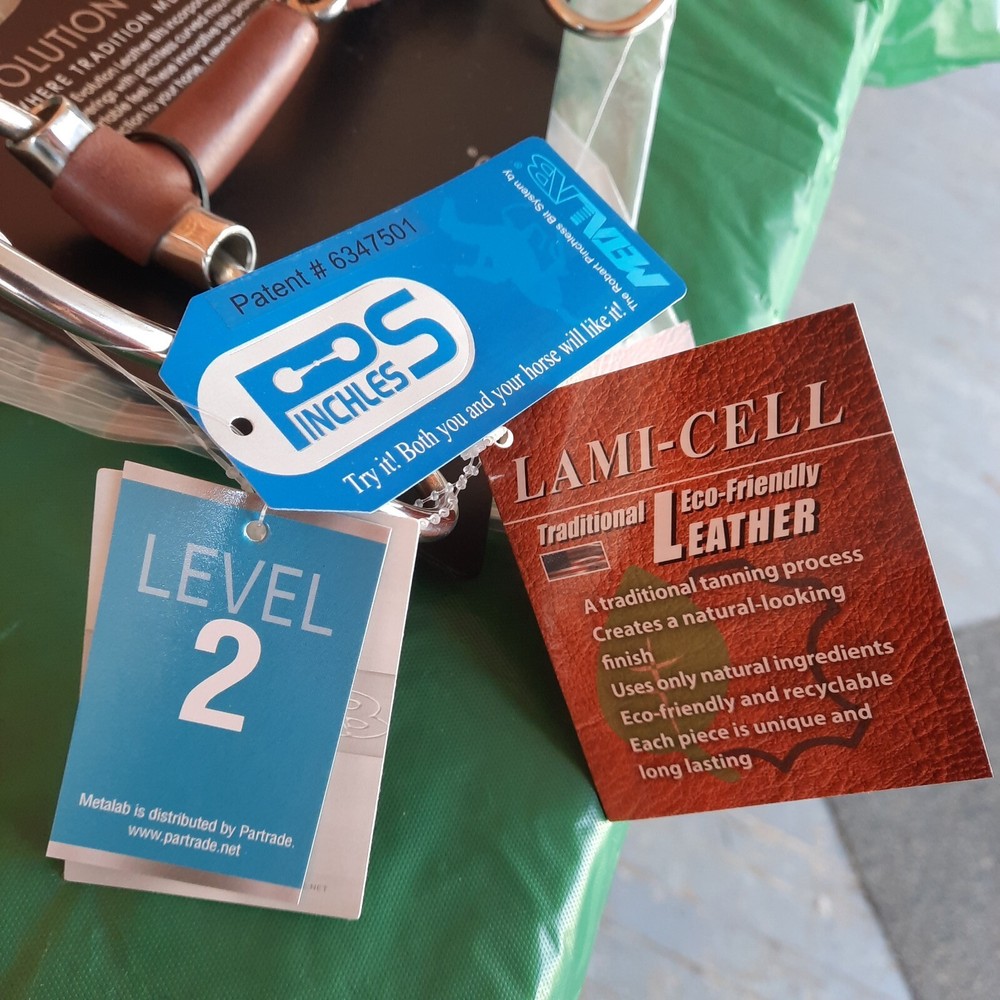 NWT METALAB 4.5" Evolution Leather Covered Pinchless Continental Gag Snaffle Bit