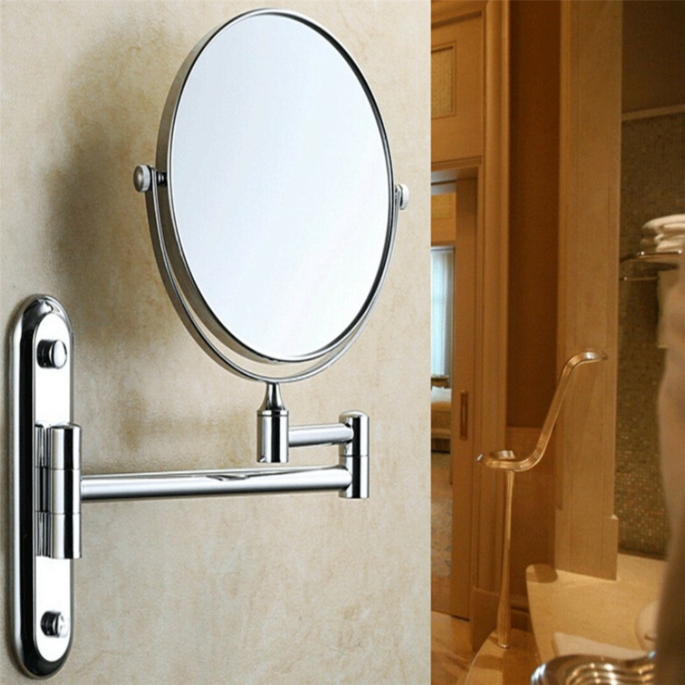 10x Magnifying Wall Mounted Makeup Bathroom Mirror Adjustable Height Double-Side