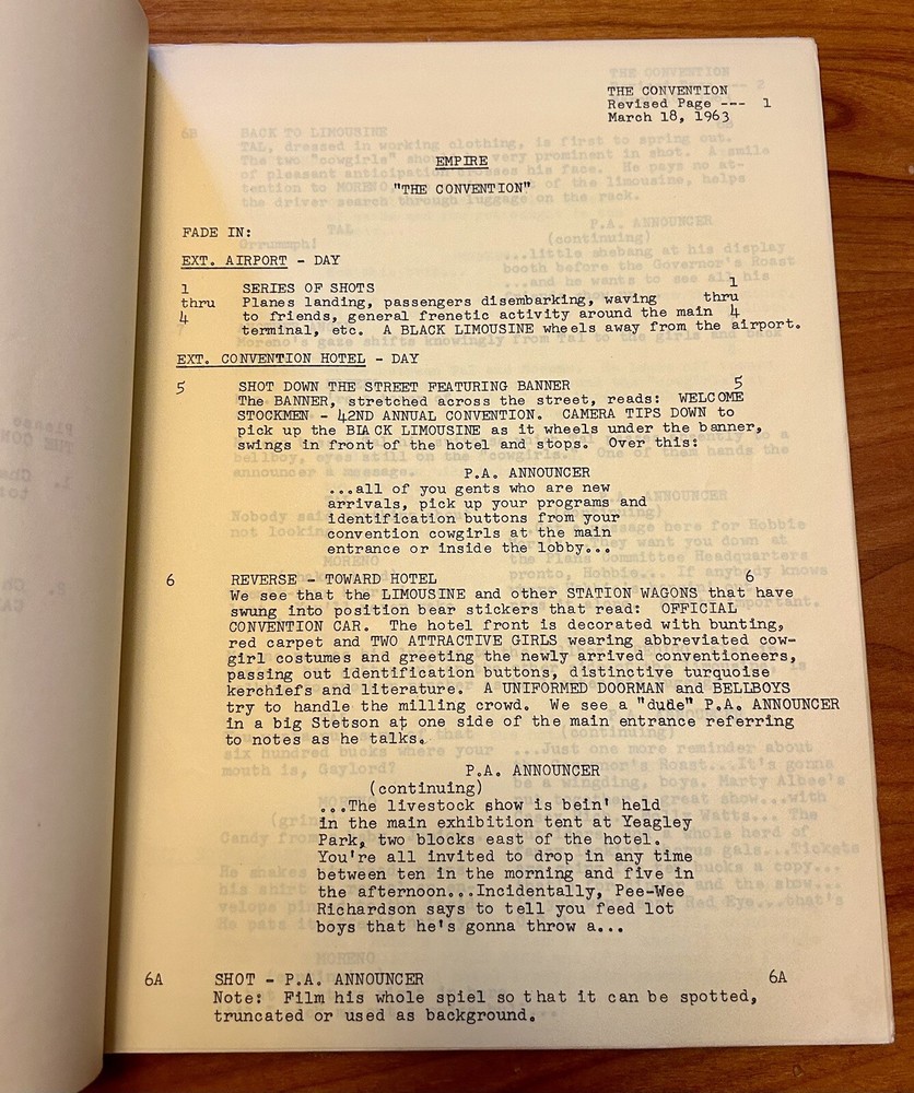 1963 Empire Original TV Script