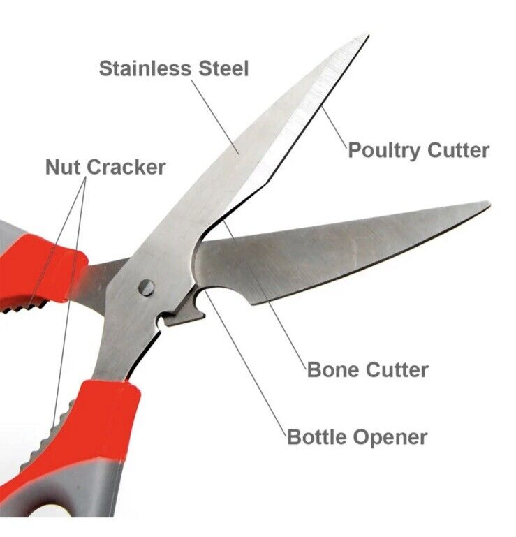 NEW Kitchen Scissors (2 Count) - Stainless Steel Shears - Multi-Purpose