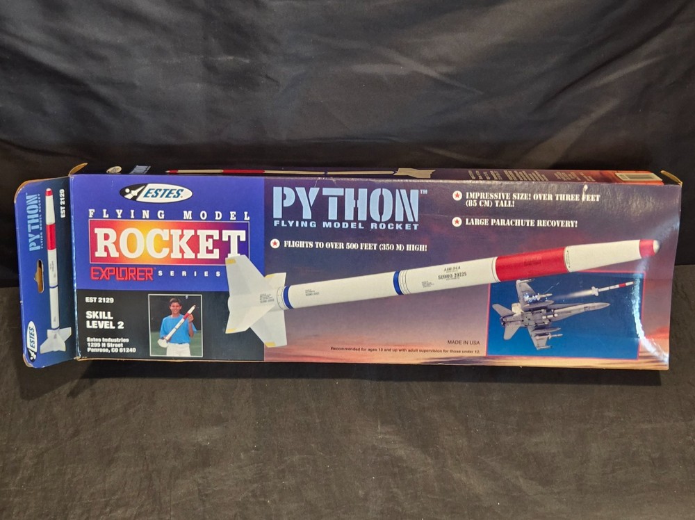 ESTES #2129 PYTHON Flying Model Rocket Kit - Explorer Series NEW