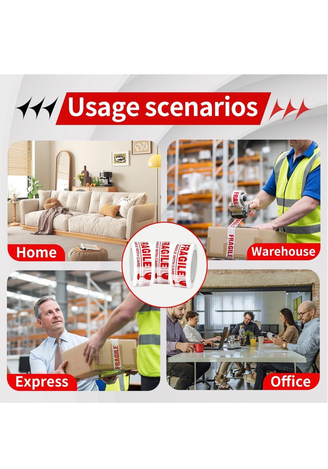 Fragile Marking Tape Handle with Care Shipping Packing