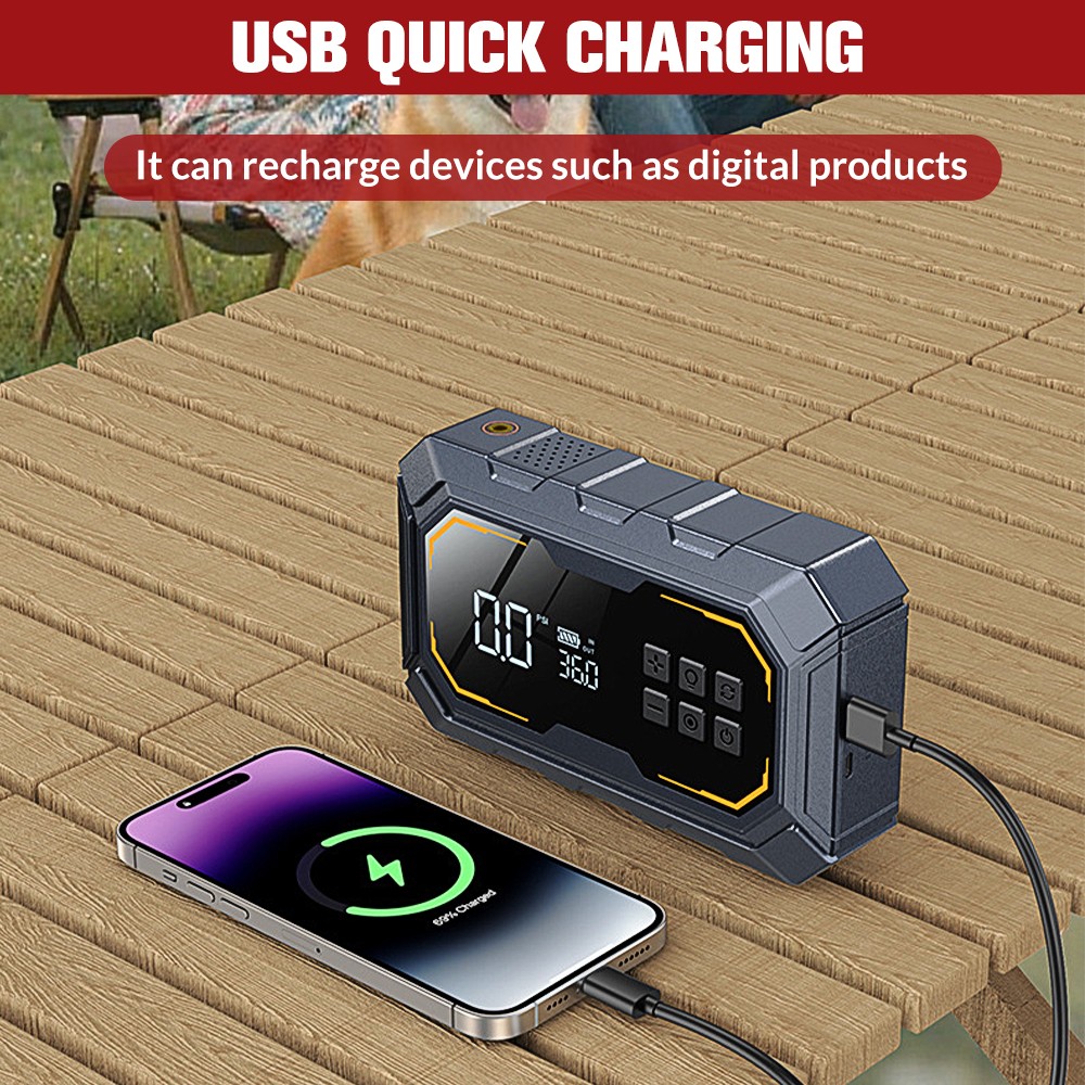 Portable 5000A Jump Starter with Air Compressor Car Battery Jumper Starter Power