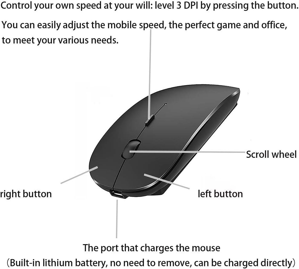 Bluetooth Wireless Mouse for Laptop Mac Macbook Ipad Macbook Air Macbook Pro Pc