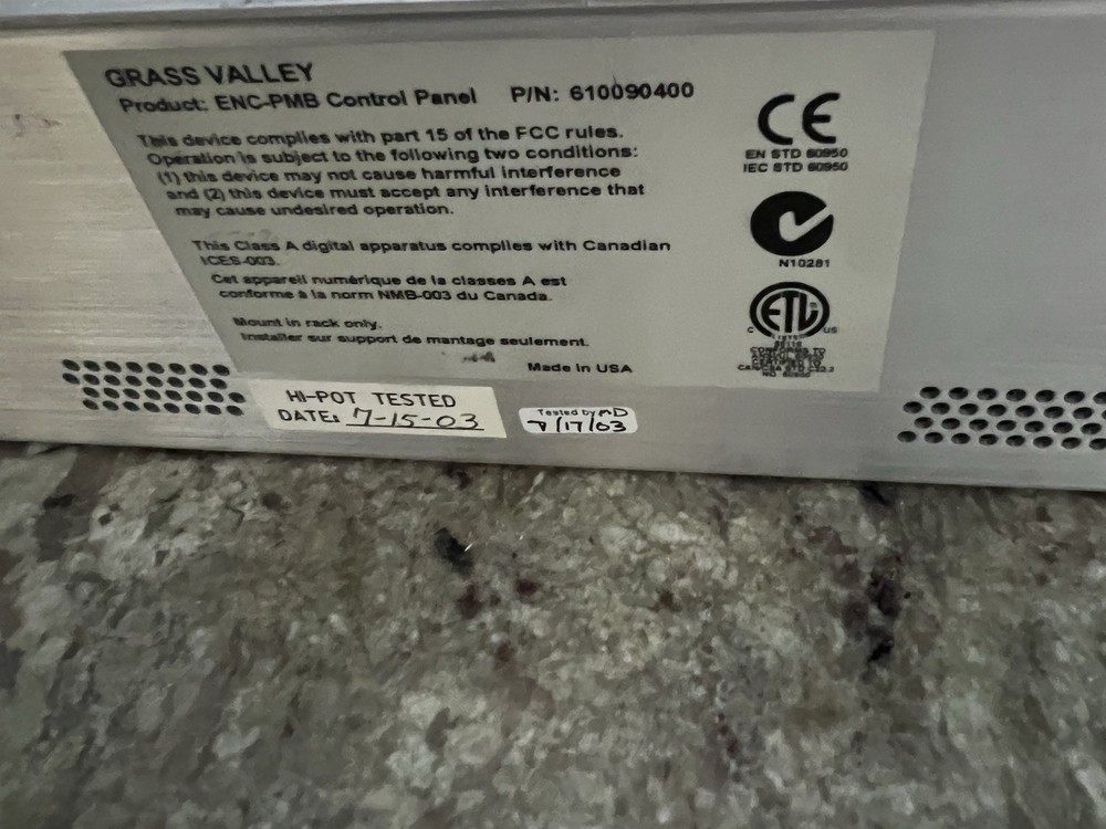 grass valley Paging Multi Bus Control Panel Encore PMB
