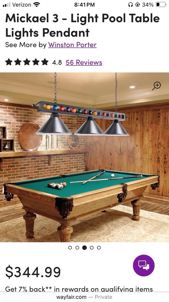 Mickael 3-Light Pool Table Lights