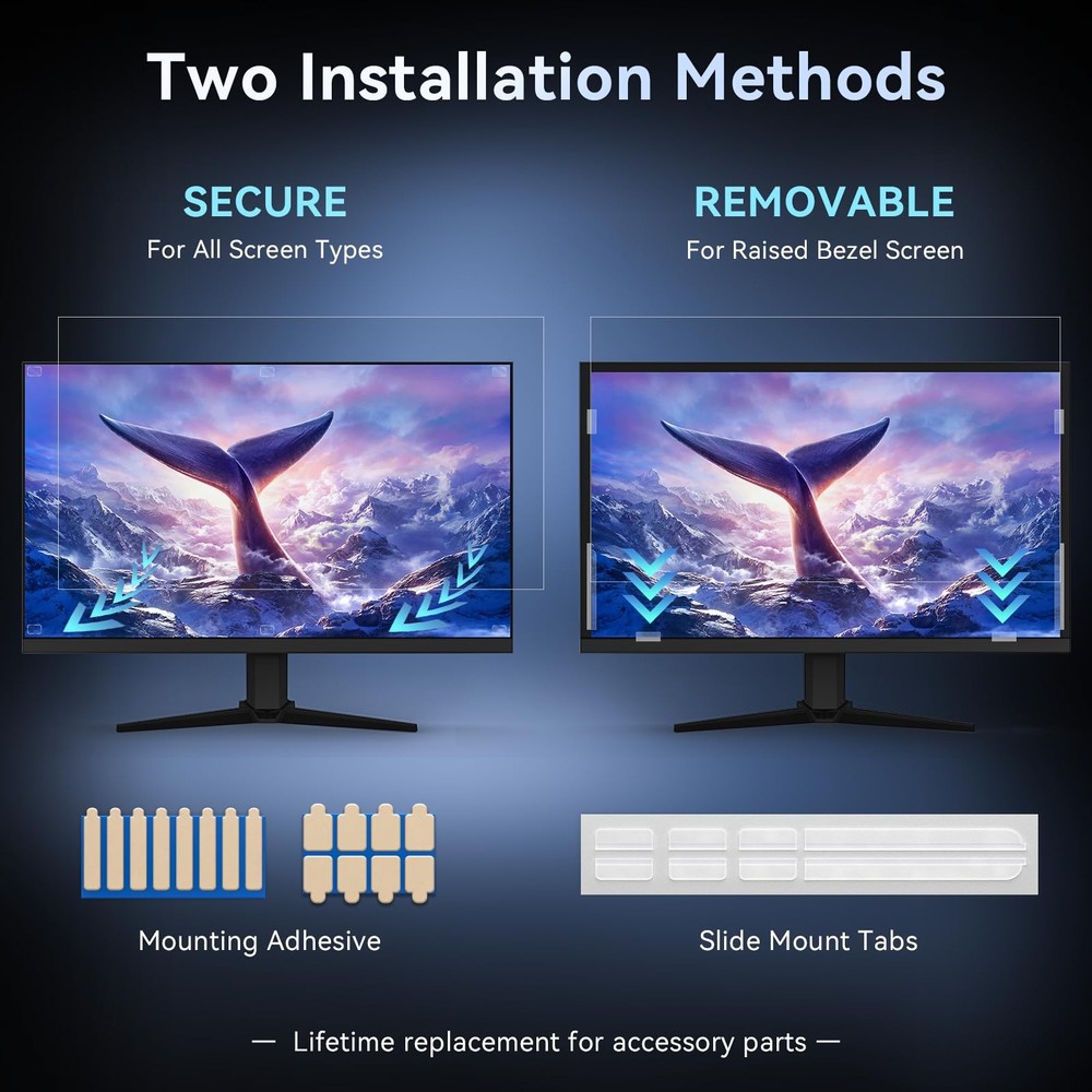 [2 Pack] Computer Privacy Screen 27 Inch for 16:9 27" (16:9)-2 pack, black