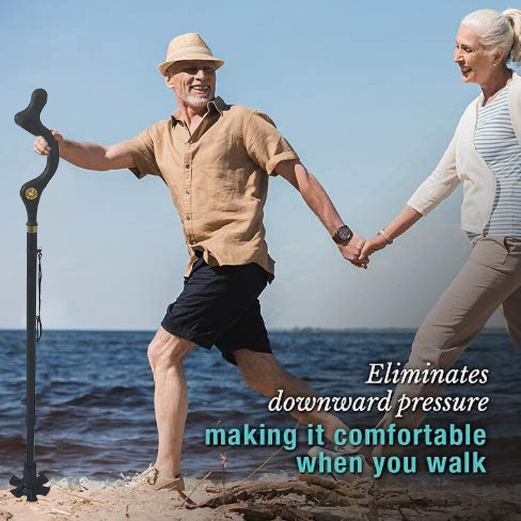 Adjustable Height, Foldable Straight Posture Walking Cane - US Trekking Pole