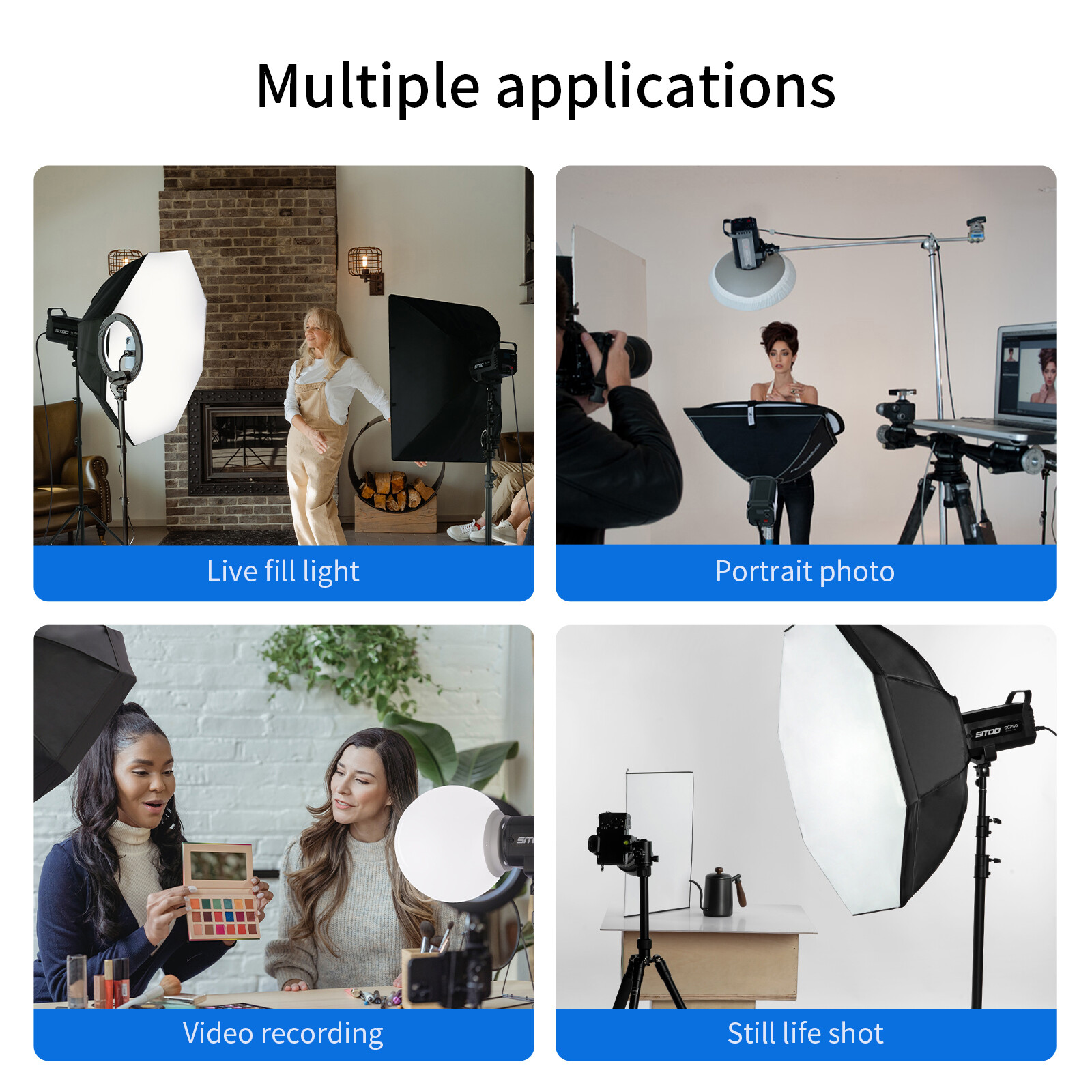 SITOO 250W LED Photography Video Softbox Lighting Spotlight Studio Bowens Mount