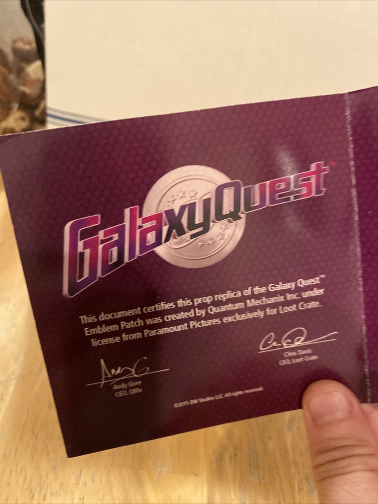 GALAXY QUEST Prop Replica Emblem Patch Loot Crate