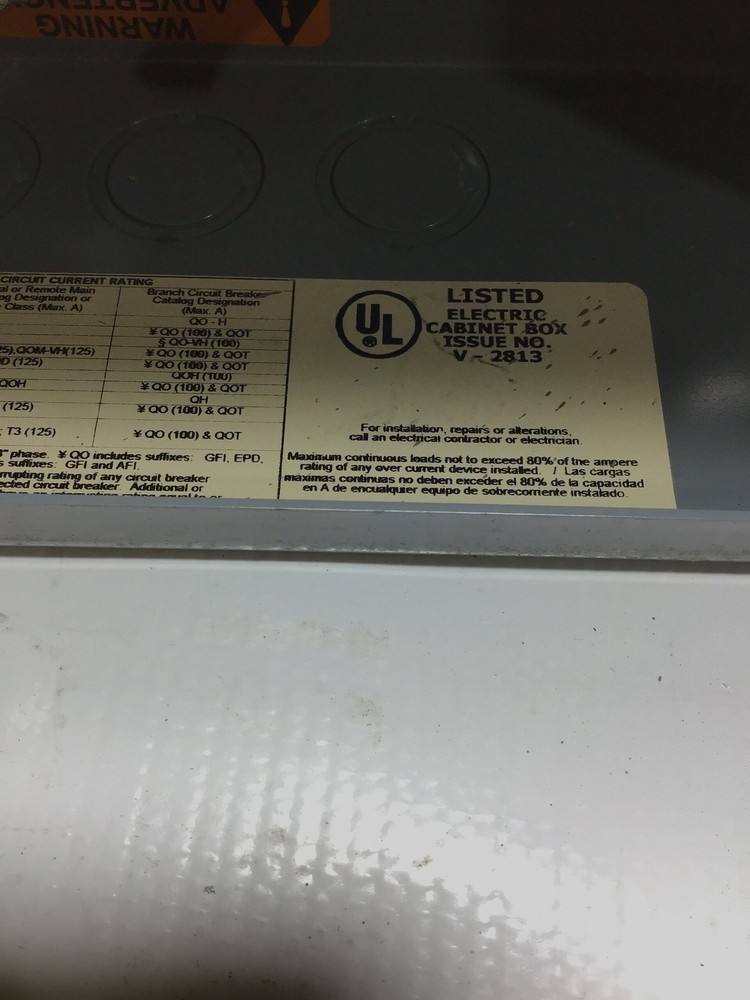 Square D QOC24US Load Center Enclosure V 2813