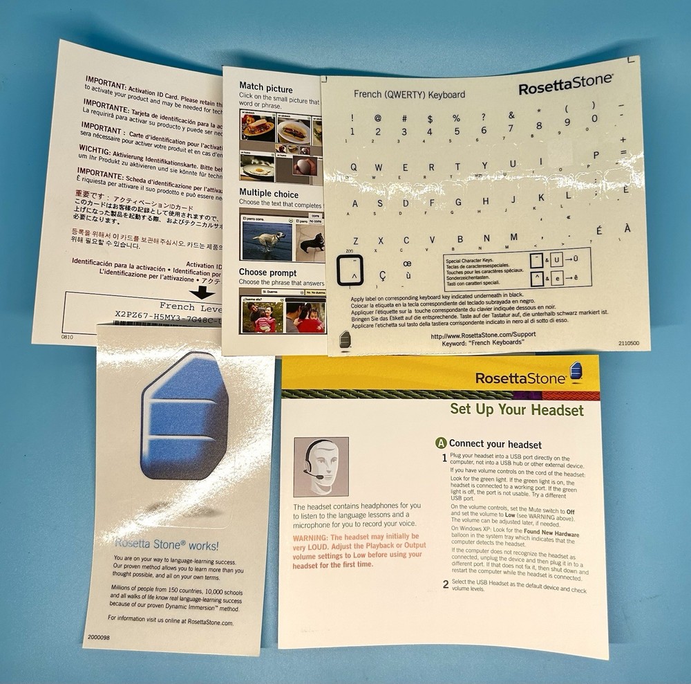 Rosetta Stone French Level 1 CD ROM Set Language Learning Software PC