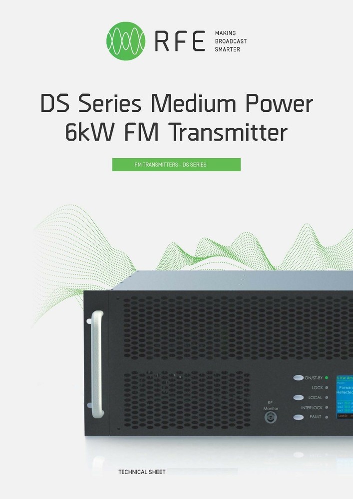 Broadcast Prof. 6000w FM Stereo Transmitter Wide Band 88/108 Mhz Weight 28 kg